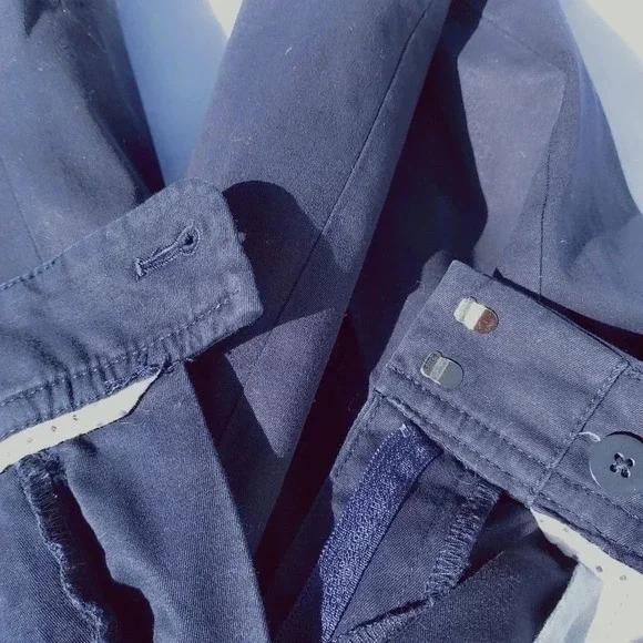 Talbots Perfect Womens Shorts Dark Blue Flat Front Cotton Blend 2 - Picture 14 of 15